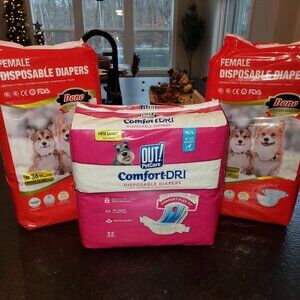 Dono Disposable Dog Diapers Female, Super Absorbent Doggie Diaper, Size:  M/L